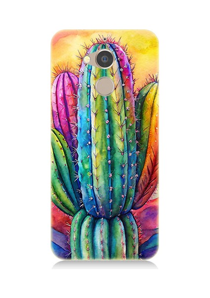 General Mobile Gm8 Uyumlu Renkli Kaktüs Desenli Silikon Kılıf