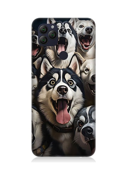 General Mobile GM22 Uyumlu Mutlu Husky Desenli Silikon Kılıf