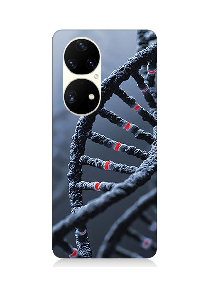 Huawei P50 Pro Uyumlu Dna Sarmalı Desenli Silikon Kılıf