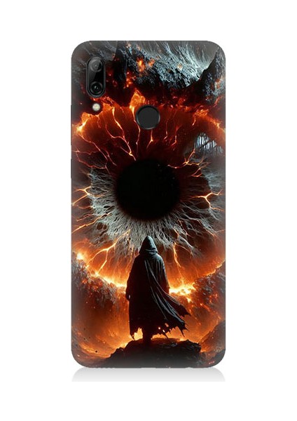 Huawei P Smart 2019 Uyumlu Ateş Çemberi Desenli Silikon Kılıf