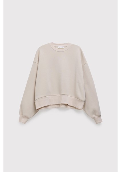 Balon Kollu Krop Sweatshirt