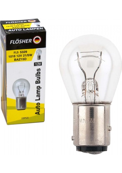 Flösher 12v 1016 Ampul Yakın Tırnak 21/5w Baz15d Fls 5329 (10 Lu)