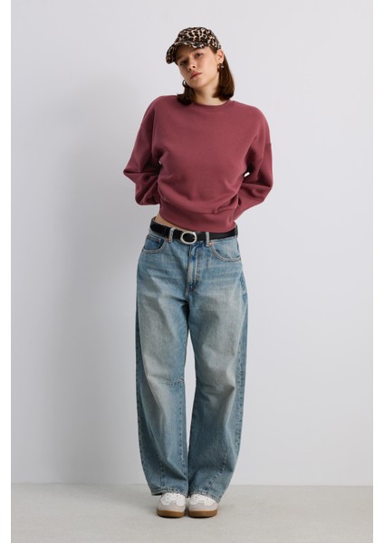 Balon Kollu Krop Sweatshirt modelleri