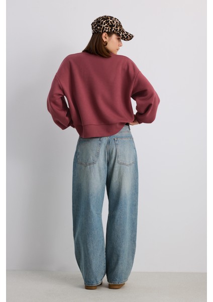 Balon Kollu Krop Sweatshirt fırsatları