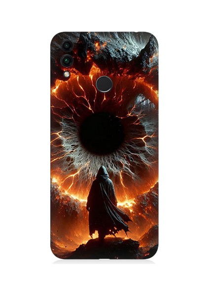 Huawei Honor 8c Uyumlu Ateş Çemberi Desenli Silikon Kılıf