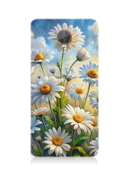 General Mobile Gm5 Plus Uyumlu Papatya Bahçesi Desenli Silikon Kılıf