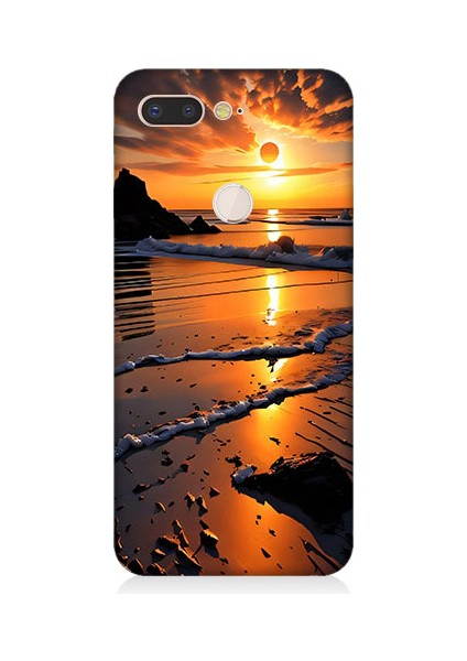 General Mobile Gm9 Pro Uyumlu Günbatımı Sahili Desenli Silikon Kılıf