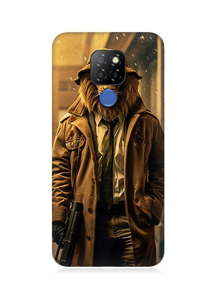 General Mobile GM20 Uyumlu Aslan Dedektif Desenli Silikon Kılıf