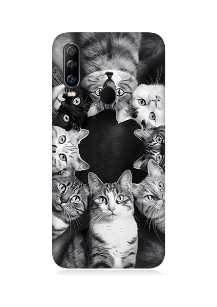 General Mobile GM20 Pro Uyumlu Kedi ve Uzay Desenli Silikon Kılıf