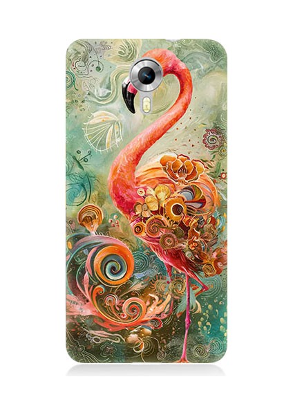 General Mobile Discovery 4g Uyumlu Renkli Flamingo Desenli Silikon Kılıf