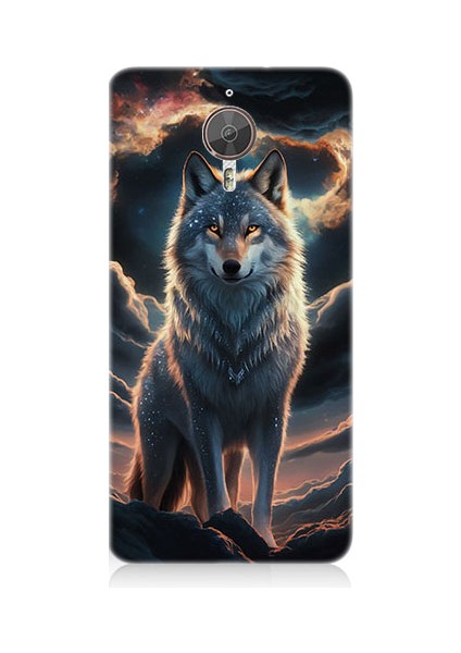 General Mobile Gm5 Plus Uyumlu Kurt ve Ay Desenli Silikon Kılıf