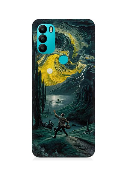 General Mobile GM21 Plus Uyumlu Van Gogh Yolu Desenli Silikon Kılıf