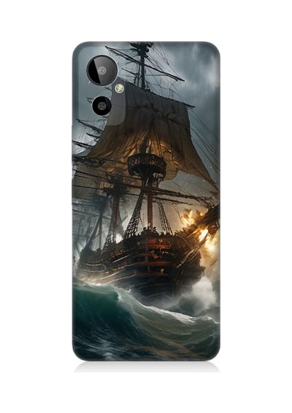General Mobile GM23 Se Uyumlu Fırtınalı Gemi Desenli Silikon Kılıf