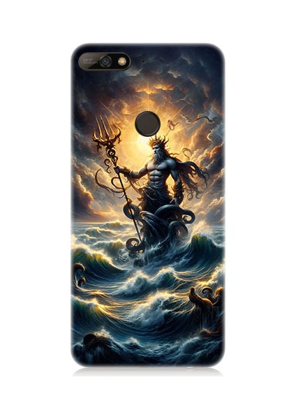 Huawei Y7 2018 Uyumlu Poseidon Gücü Desenli Silikon Kılıf