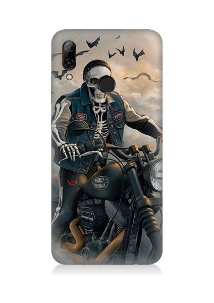 Huawei P Smart 2019 Uyumlu Iskelet Motosiklet Desenli Silikon Kılıf