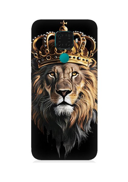 Huawei Mate 30 Lite Uyumlu Taçlı Aslan Desenli Silikon Kılıf