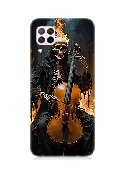 Huawei P40 Lite Uyumlu Iskelet Çello Desenli Silikon Kılıf