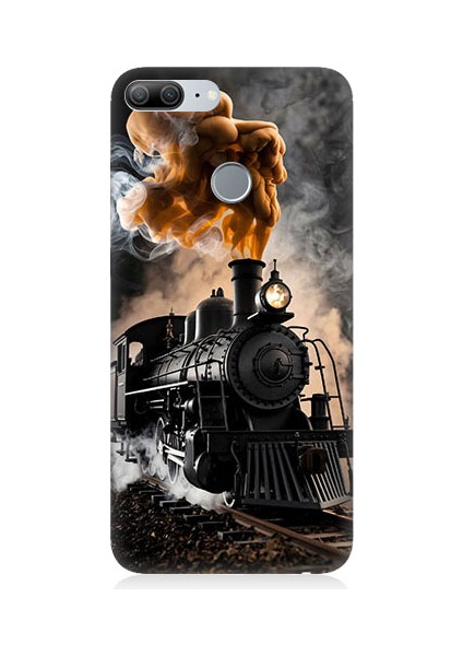 Huawei Honor 9 Lite Uyumlu Kara Tren Desenli Silikon Kılıf