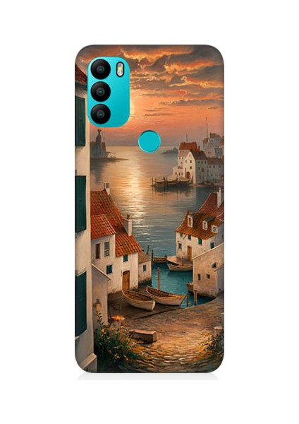 General Mobile GM21 Plus Uyumlu Sahil Evleri Desenli Silikon Kılıf