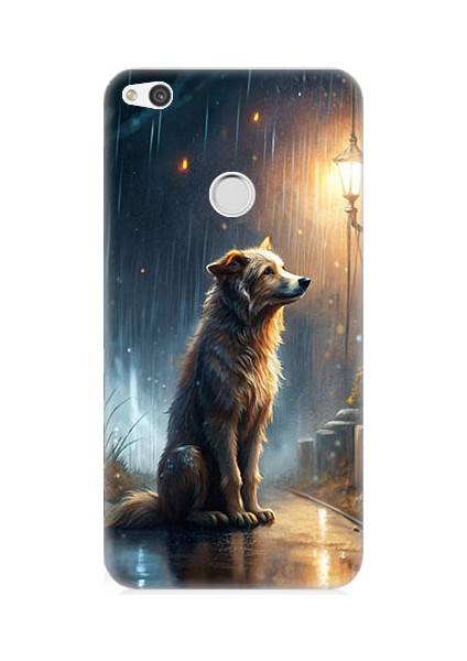 Huawei P9 Lite 2017 Uyumlu Yağmurlu Sokak Desenli Silikon Kılıf