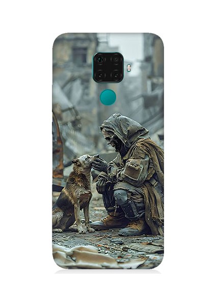 Huawei Mate 30 Lite Uyumlu Köpek ve Adam Desenli Silikon Kılıf