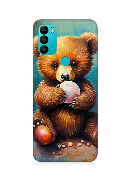 General Mobile GM21 Plus Uyumlu Ayıcık ve Top Desenli Silikon Kılıf