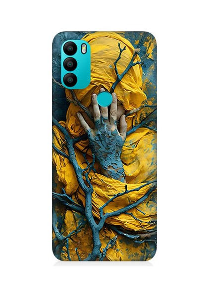 General Mobile GM21 Plus Uyumlu Sarı Yağmurluk Desenli Silikon Kılıf