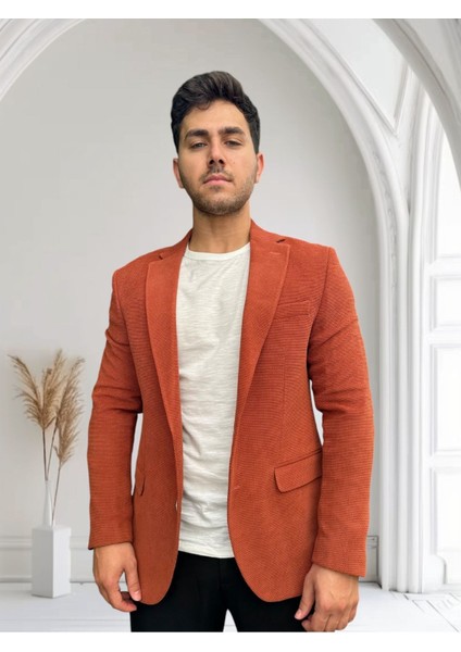 Açık Kahverengi Petek Dokulu Erkek Blazer Spor Ceket fiyatları