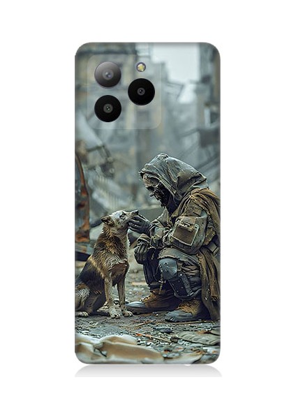 Omix X7 Uyumlu Köpek ve Adam Desenli Silikon Kılıf