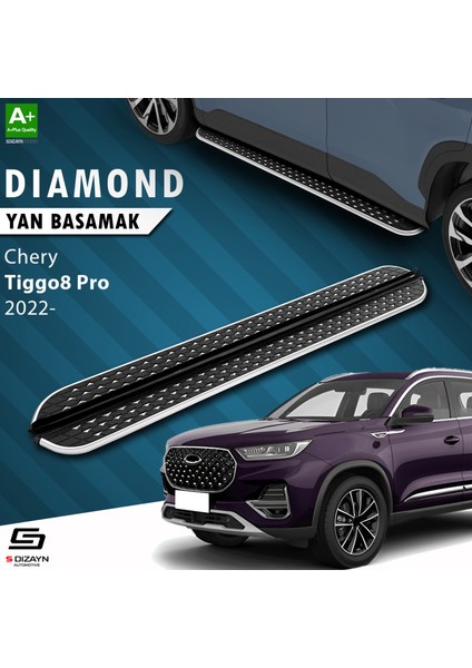 Chery Tiggo8 Pro Diamond Krom Yan Basamak 183 cm 2022 Üzeri A+ Kalite