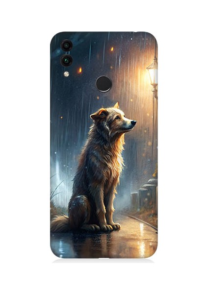 Huawei Honor 8c Uyumlu Yağmurlu Sokak Desenli Silikon Kılıf