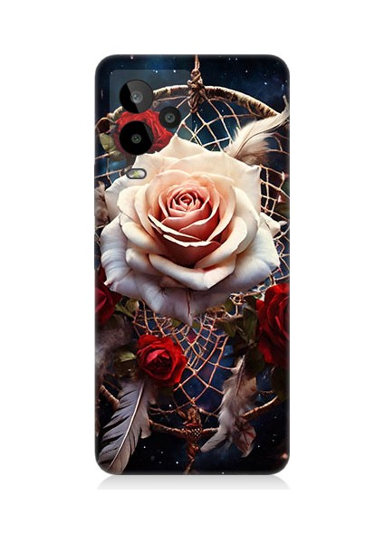 General Mobile GM24 Pro Uyumlu Gül ve Çiçekler Desenli Silikon Kılıf