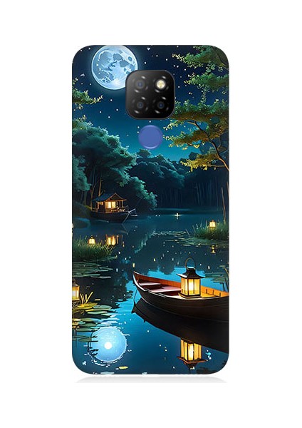 General Mobile GM20 Uyumlu Ay Işığında Göl Desenli Silikon Kılıf