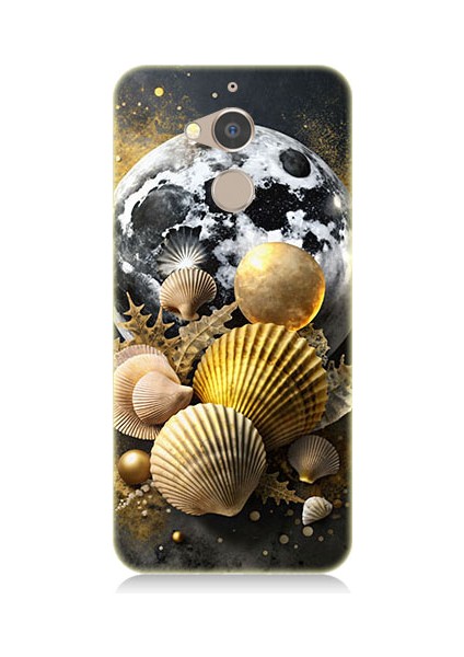 General Mobile Gm8 Uyumlu Ay ve Deniz Kabukları Desenli Silikon Kılıf