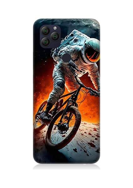 General Mobile GM22 Uyumlu Uzayda Bisiklet Desenli Silikon Kılıf