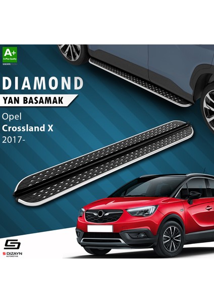 Opel Crossland X Diamond Krom Yan Basamak 173 Cm 2017 Üzeri A+ Kalite