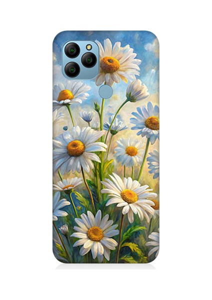 General Mobile GM21 Uyumlu Papatya Bahçesi Desenli Silikon Kılıf