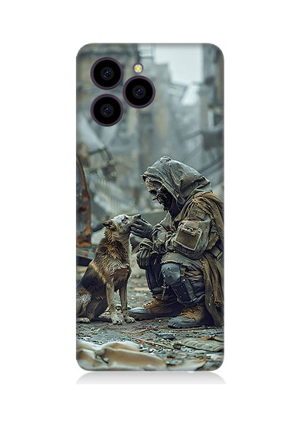 Omix X6 Uyumlu Köpek ve Adam Desenli Silikon Kılıf