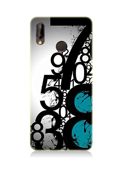 Huawei P20 Lite Uyumlu Sayısal Karmaşa Desenli Silikon Kılıf