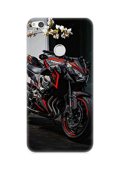 Huawei P9 Lite 2017 Uyumlu Siyah Motosiklet Desenli Silikon Kılıf