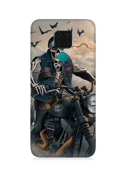 Huawei Mate 30 Lite Uyumlu Iskelet Motosiklet Desenli Silikon Kılıf