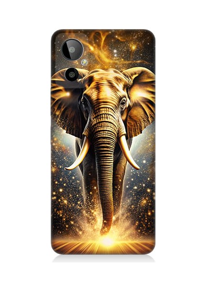 General Mobile GM23 Se Uyumlu Altın Fil Desenli Silikon Kılıf
