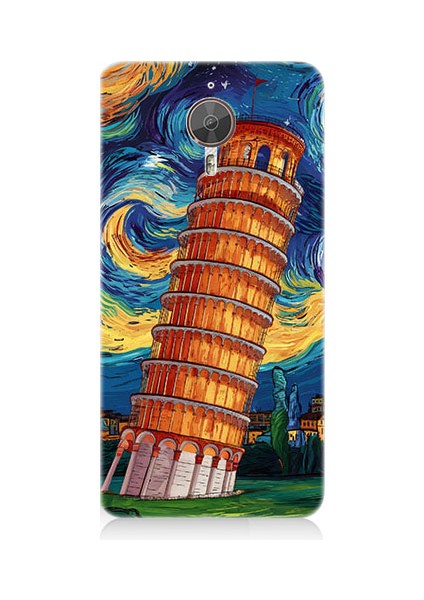 General Mobile Gm5 Plus Uyumlu Pisa Kulesi Desenli Silikon Kılıf