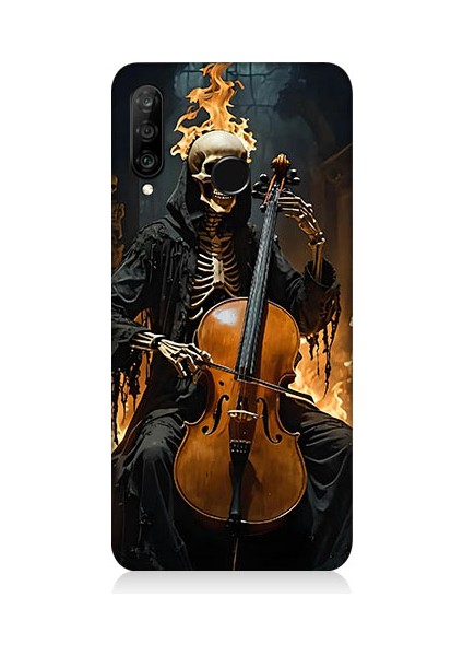 Huawei P30 Lite Uyumlu Iskelet Çello Desenli Silikon Kılıf