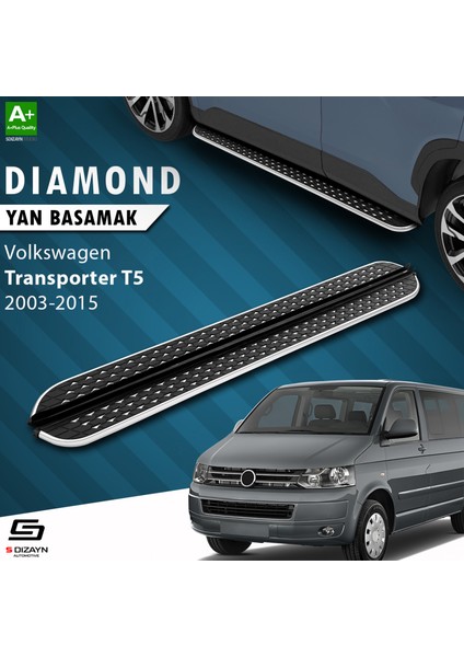 VW Transporter T5 Kısa Şase Diamond Krom Yan Basamak 213 Cm 2003-2015 A+ Kalite