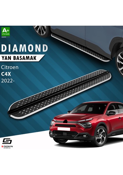 Citroen C4 x Diamond Krom Yan Basamak 183 cm 2022 Üzeri A+ Kalite