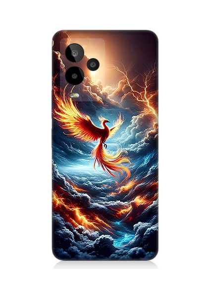General Mobile GM24 Pro Uyumlu Ateşli Anka Desenli Silikon Kılıf