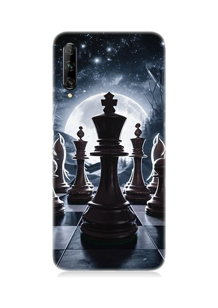 Huawei P Smart Pro Uyumlu Satranç Tahtası Desenli Silikon Kılıf