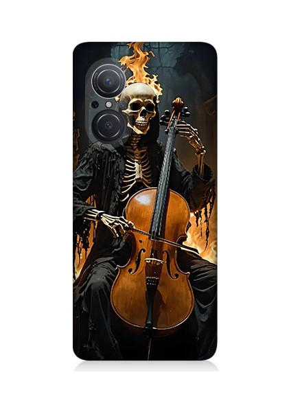 Huawei Nova 9 Se Uyumlu Iskelet Çello Desenli Silikon Kılıf