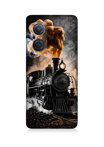 Huawei Nova 9 Se Uyumlu Kara Tren Desenli Silikon Kılıf